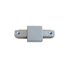 Connecteur droit Rail monophasé Argenté