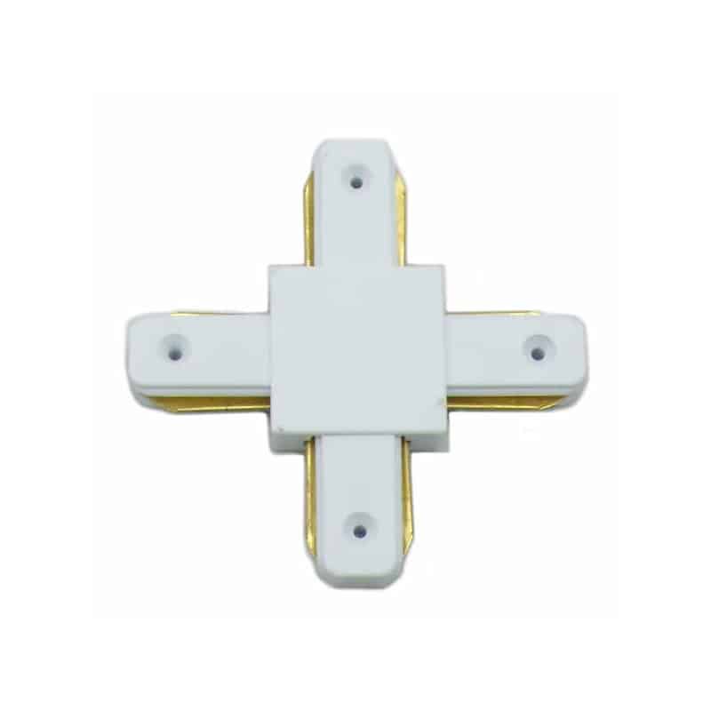 Connecteur en + Rail monophasé blanc Connecteur en + Rail monophasé blanc