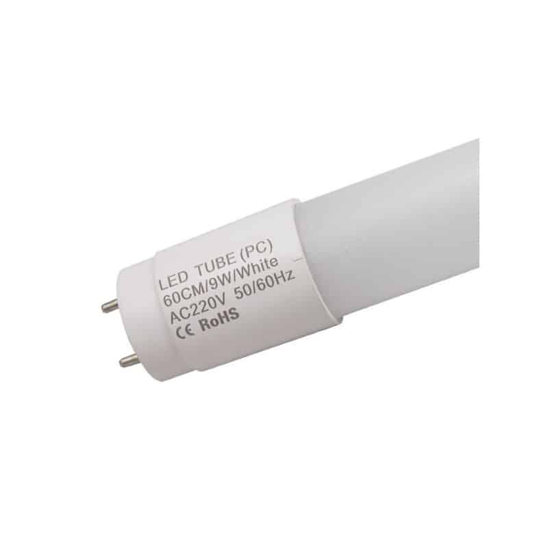 Tube LED T8 60cm 9W plastique souple connexion 2 côté