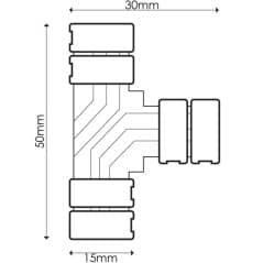 Connecteur en T Ruban LED 10mm