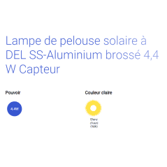 Potelet solaire 4,4W 80cm carré avec détecteur