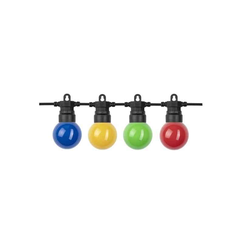 Guirlande lumineuse de 13m avec 20 ampoules colorées 6W G45 IP65 Noir Guirlande lumineuse de 13m avec 20 ampoules colorées 6W G45 IP65 Noir