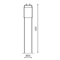 Tube LED T8 60cm 9W avec starter