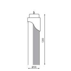 Tube LED T8 120cm 17W connexion 1 côté Rose