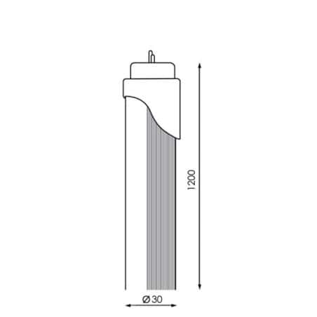 Tube LED T8 120cm 17W connexion 1 côté Bleu