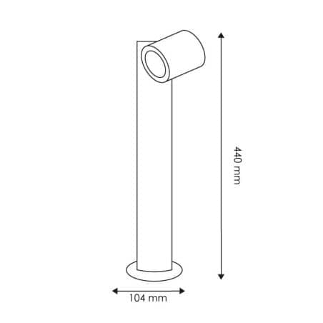 Potelet extérieur orientable 44cm noir