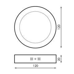 Plafonnier 6W CCT3000-6000K Nickel