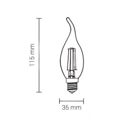 Ampoule E14 4W Flamme