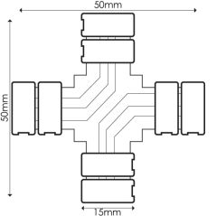 Connecteur en croix Ruban LED RGB