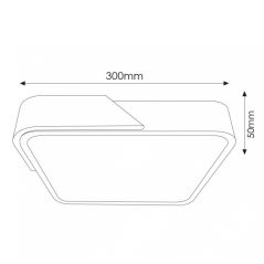 Plafonnier 24W carré design CCT