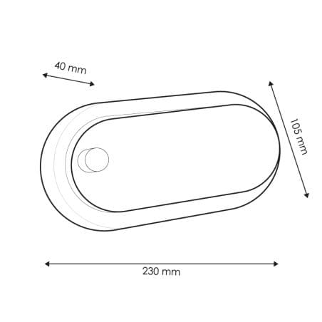 Plafonnier extérieur 12W IP54 ovale avec détecteur