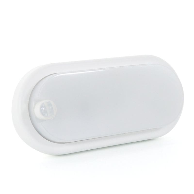 Plafonnier extérieur 12W IP54 ovale avec détecteur Plafonnier extérieur 12W IP54 ovale avec détecteur