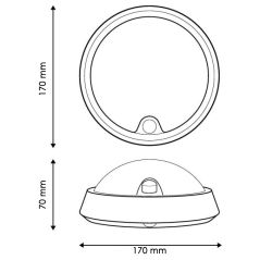 Applique murale 12W IP64 avec détecteur