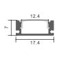 Profilé aluminium Noir Ruban LED 17,4x7mm Profilé aluminium Noir Ruban LED 17,4x7mm