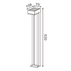 Potelet solaire 1W 53cm IP44