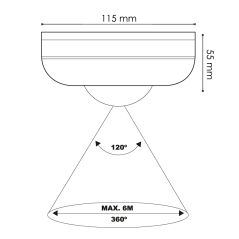 Détecteur de mouvement plafond 360° 300W