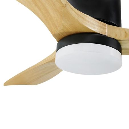 Ventilateur Plafond 40W Noir et Bois CCT6000K-4000K-3000K