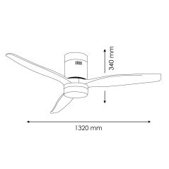 Ventilateur Plafond 40W Bois CCT6000K-4000K-3000K
