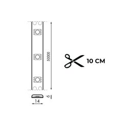 Ruban LED 220V 12W/m IP65 Blanc Chaud