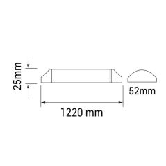 Réglette LED plate 120cm 40W IP65