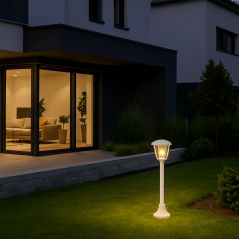 Potelet extérieur 90cm E27 IP44 Blanc