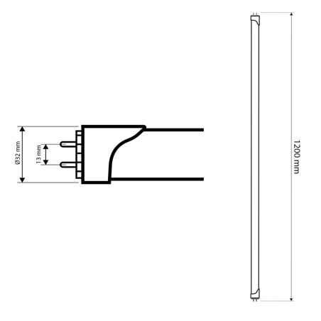 Tube LED T8 120cm 18W boucherie