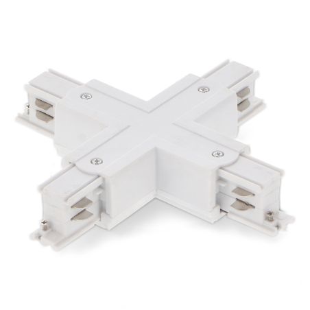 Connecteur en X Rail Triphasé Blanc