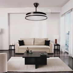 Ventilateur Plafond 40W Noir et Blanc CCT6000K-4000K-3000K
