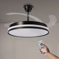Ventilateur Plafond 40W Noir et Blanc CCT6000K-4000K-3000K