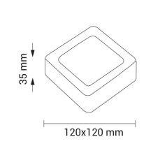 Plafonnier 6W carré