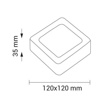 Plafonnier 6W carré