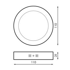 Plafonnier 6W