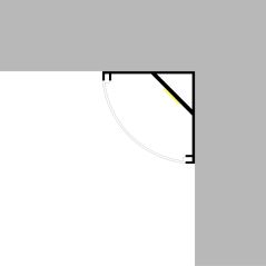 Profilé aluminium d'angle Laqué Noir Ruban LED 16x16mm