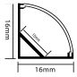 Profilé aluminium d'angle Laqué Noir Ruban LED 16x16mm Profilé aluminium d'angle Laqué Noir Ruban LED 16x16mm