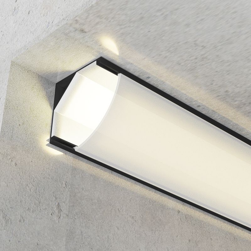 Profilé aluminium d'angle Laqué Noir Ruban LED 16x16mm Profilé aluminium d'angle Laqué Noir Ruban LED 16x16mm