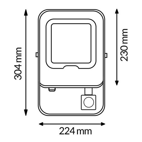 Projecteur avec détecteur 100W IP65 Noir