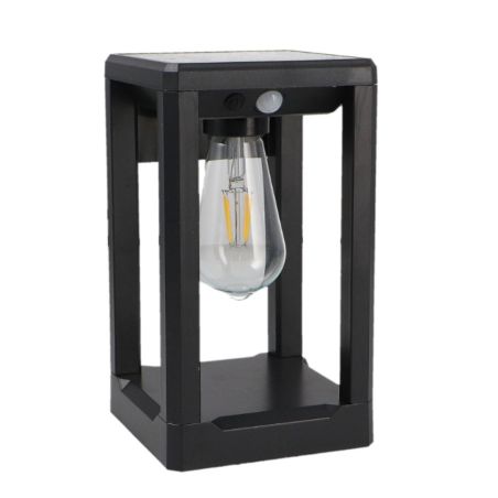 Applique Murale Solaire LED Noire 2.5W IP54 avec Détecteur