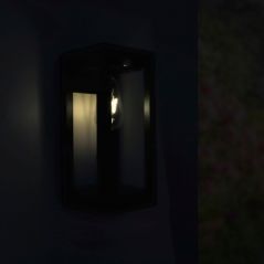 Applique Murale Solaire LED Noire 2.5W IP54 avec Détecteur