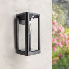 Applique Murale Solaire LED Noire 2.5W IP54 avec Détecteur