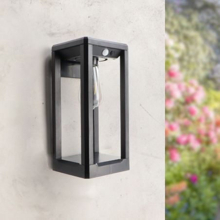 Applique Murale Solaire LED Noire 2.5W IP54 avec Détecteur