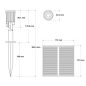 4 Spots LED Solaires Extérieurs sur Piquet 5W IP65