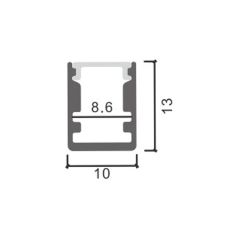 Profilé aluminium Ruban LED 10x13mm