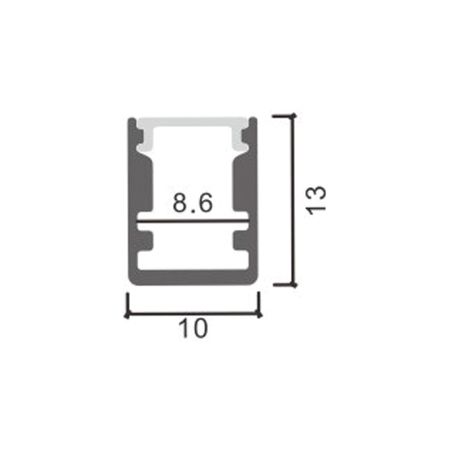Profilé aluminium Ruban LED 10x13mm