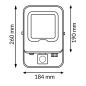 Projecteur avec détecteur 50W CCT6000K-4000K-3000K IP65