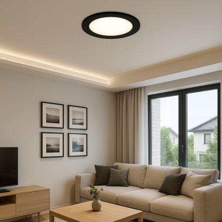 Spot LED Extra Plat Encastrable 6W Noir CCT 3000K 4000K 6000K UGR 19 IP20