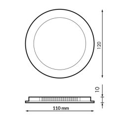 Spot LED Extra Plat Encastrable 6W Noir CCT 3000K 4000K 6000K UGR 19 IP20
