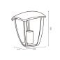 Applique Murale Extérieure E27 Noir Style Classique IP44