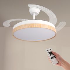 copy ofVentilateur Plafond 40W Noir et Bois CCT6000K-4000K-3000K