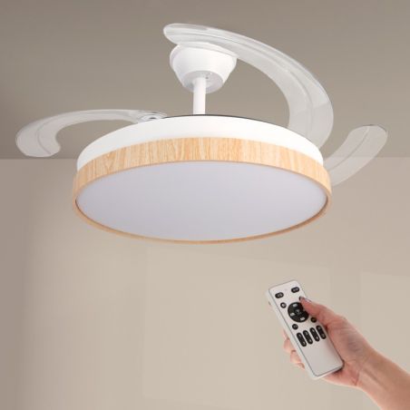 copy ofVentilateur Plafond 40W Noir et Bois CCT6000K-4000K-3000K