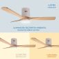 Ventilateur Plafond 40W Blanc et Bois CCT6000K-4000K-3000K